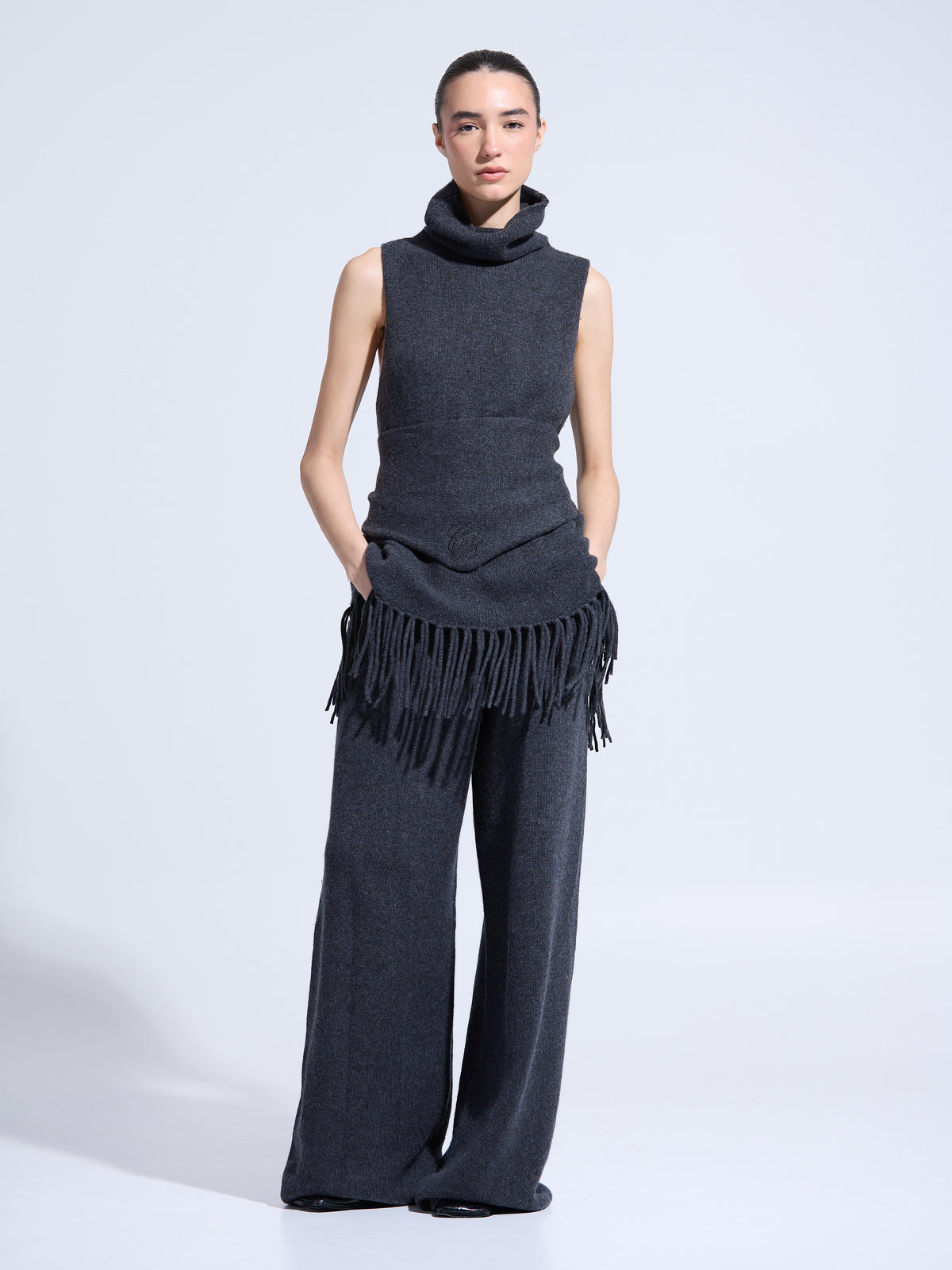 REN 03 - Chaleco de Cashmere con Bufanda
