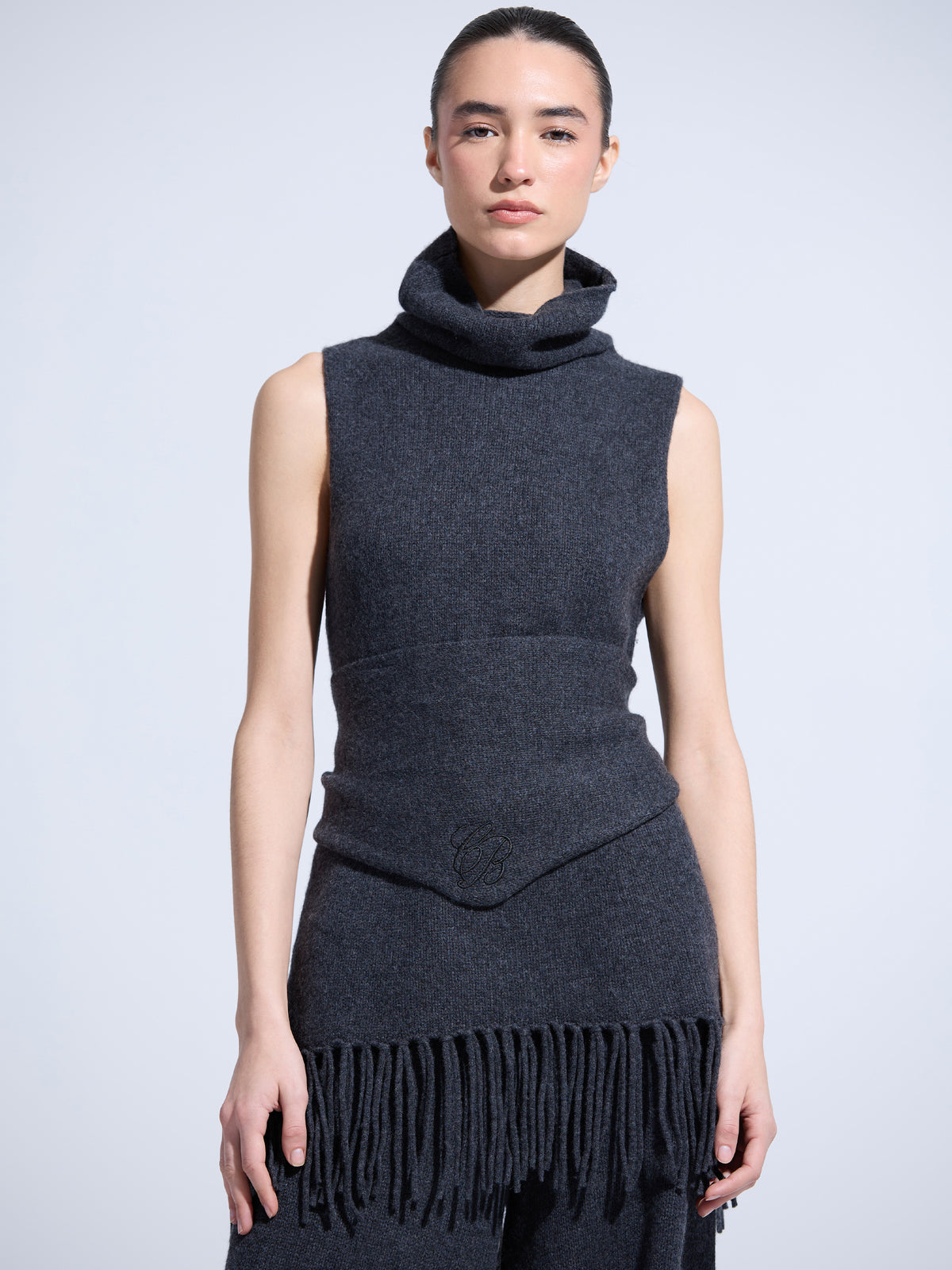 REN 03 - Chaleco de Cashmere con Bufanda